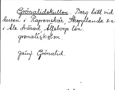 Bild på arkivkortet för arkivposten Grönalidskullen