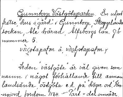 Bild på arkivkortet för arkivposten Gunntorp Västgötaparten
