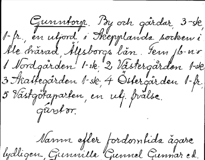 Bild på arkivkortet för arkivposten Gunntorp