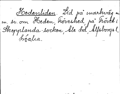 Bild på arkivkortet för arkivposten Hedenliden