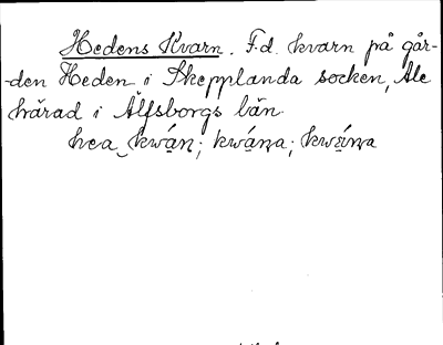 Bild på arkivkortet för arkivposten Hedens Kvarn