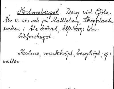 Bild på arkivkortet för arkivposten Holmeberget