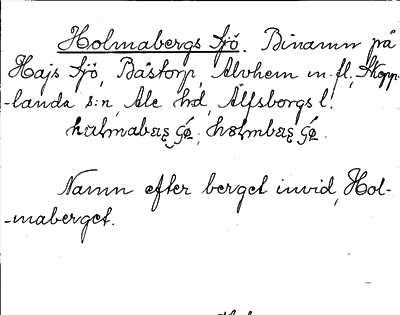 Bild på arkivkortet för arkivposten Holmebergs Sjö