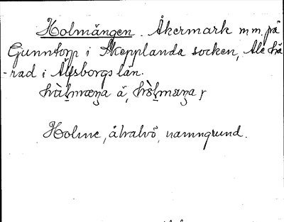 Bild på arkivkortet för arkivposten Holmängen