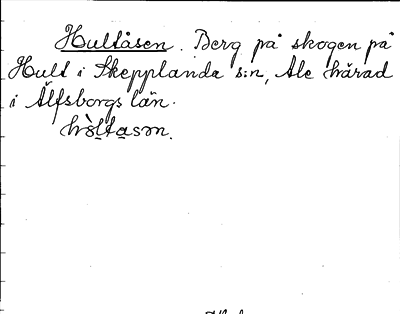 Bild på arkivkortet för arkivposten Hultåsen