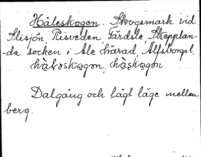 Bild på arkivkortet för arkivposten Håleskogen