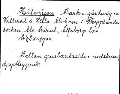 Bild på arkivkortet för arkivposten Hålevägen
