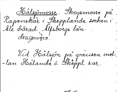 Bild på arkivkortet för arkivposten Hålsjömosse