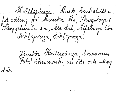 Bild på arkivkortet för arkivposten Hällspånga