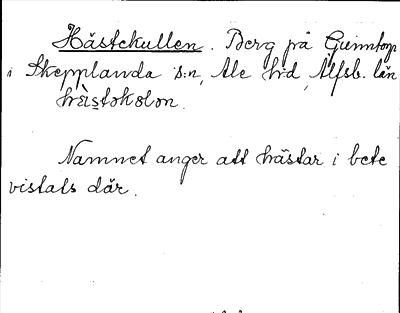 Bild på arkivkortet för arkivposten Hästekullen