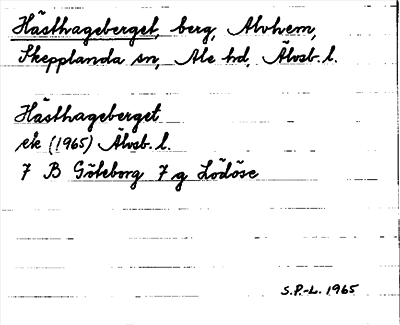 Bild på arkivkortet för arkivposten Hästhageberget