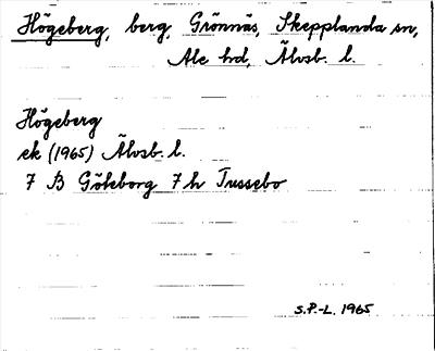 Bild på arkivkortet för arkivposten Högeberg