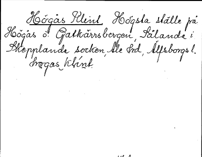 Bild på arkivkortet för arkivposten Högås Klint