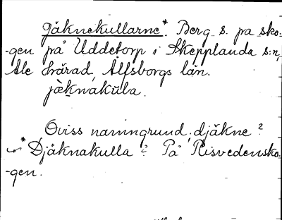 Bild på arkivkortet för arkivposten Jäknekullarne