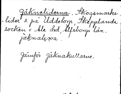 Bild på arkivkortet för arkivposten Jäkneliderna