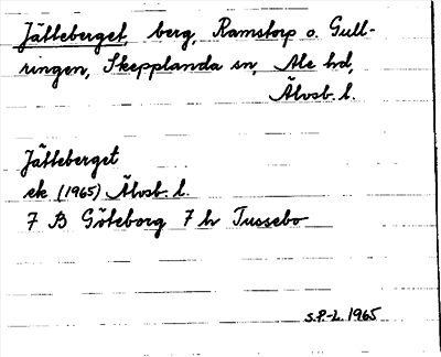 Bild på arkivkortet för arkivposten Jätteberget