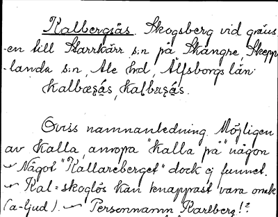 Bild på arkivkortet för arkivposten Kalbergsås