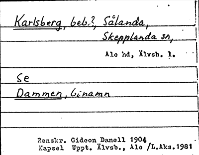 Bild på arkivkortet för arkivposten Karlsberg, se Dammen