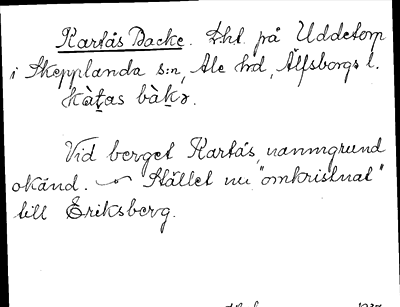 Bild på arkivkortet för arkivposten Kartås Backe