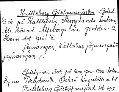 Bild på arkivkortet för arkivposten Kattleberg Gästgivaregården