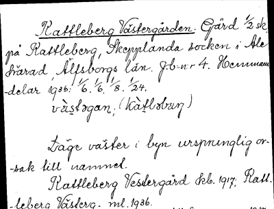 Bild på arkivkortet för arkivposten Kattleberg Västergården