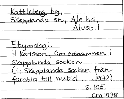Bild på arkivkortet för arkivposten Kattleberg