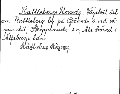 Bild på arkivkortet för arkivposten Kattlebergs Korsväg