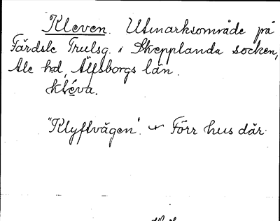 Bild på arkivkortet för arkivposten Kleven