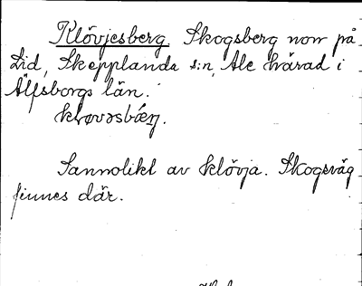 Bild på arkivkortet för arkivposten Klövjesberg
