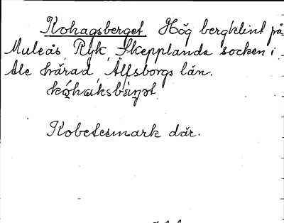 Bild på arkivkortet för arkivposten Kohagsberget