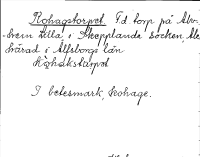 Bild på arkivkortet för arkivposten Kohagstorpet