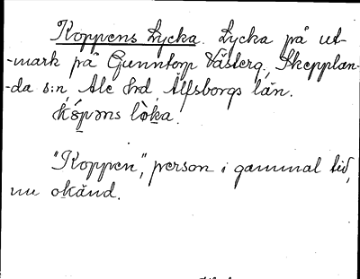 Bild på arkivkortet för arkivposten Koppens Lycka