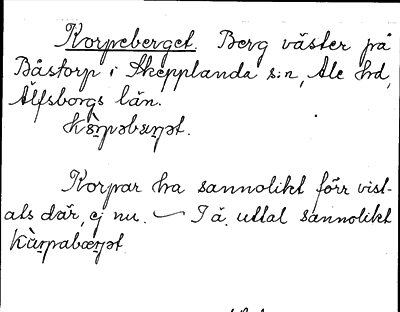Bild på arkivkortet för arkivposten Korpeberget