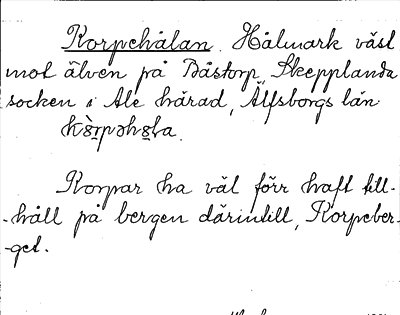 Bild på arkivkortet för arkivposten Korpehålan