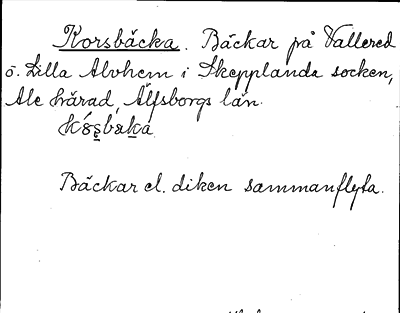 Bild på arkivkortet för arkivposten Korsbäcka