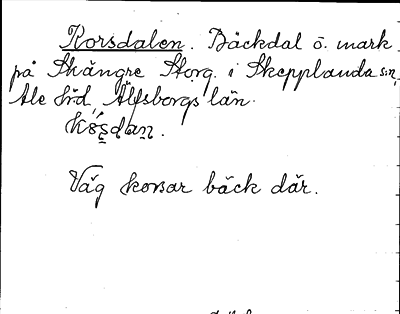 Bild på arkivkortet för arkivposten Korsdalen
