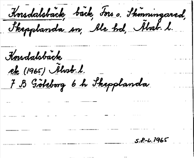 Bild på arkivkortet för arkivposten Korsdalsbäck