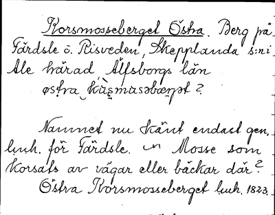 Bild på arkivkortet för arkivposten Korsmosseberget, Östra