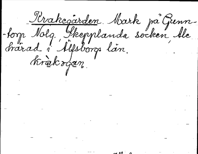 Bild på arkivkortet för arkivposten Krakegården