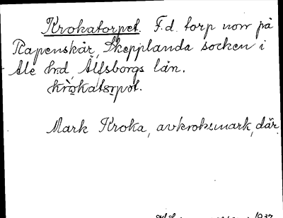 Bild på arkivkortet för arkivposten Krokatorpet