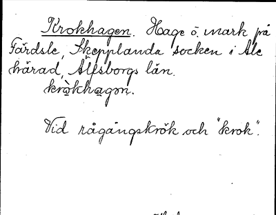 Bild på arkivkortet för arkivposten Krokhagen