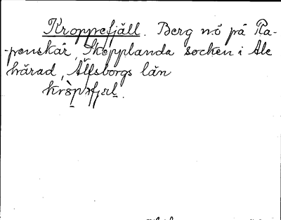 Bild på arkivkortet för arkivposten Kroppefjäll