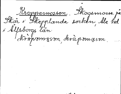 Bild på arkivkortet för arkivposten Kroppemossen