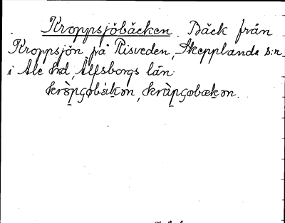 Bild på arkivkortet för arkivposten Kroppsjöbäcken
