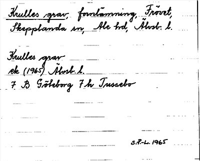 Bild på arkivkortet för arkivposten Krulles grav