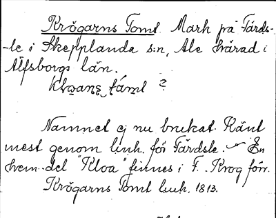 Bild på arkivkortet för arkivposten Krögarns Tomt