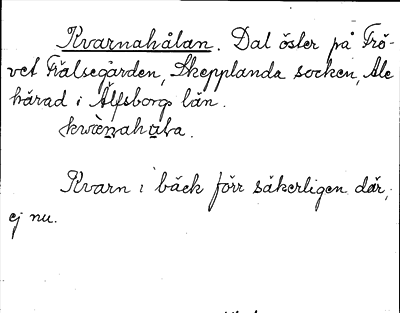 Bild på arkivkortet för arkivposten Kvarnahålan