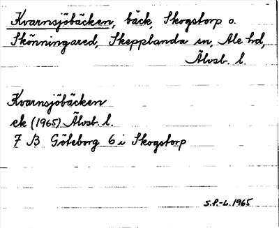 Bild på arkivkortet för arkivposten Kvarnsjöbäcken