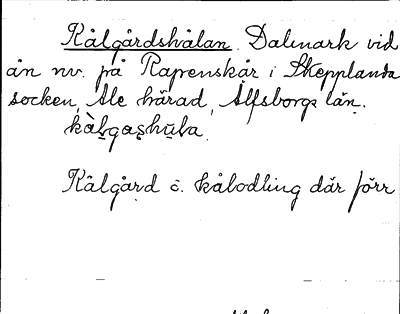 Bild på arkivkortet för arkivposten Kålgårdshålan