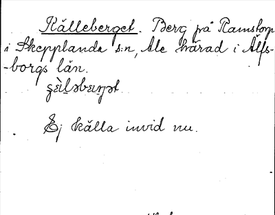 Bild på arkivkortet för arkivposten Källeberget